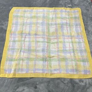 Echo silk pastel plaid scarf yellow